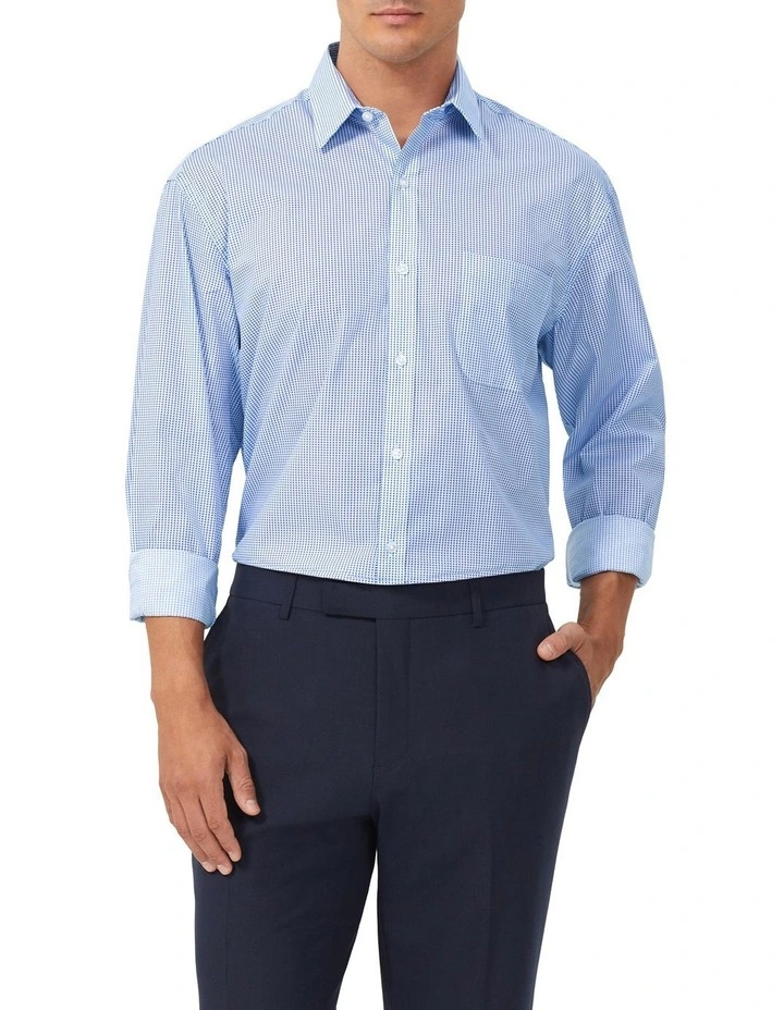 Classic Fit Dot Print Shirt in Blue image 1