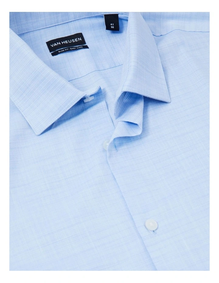 Solid Colour Textured Shirt in Sky image 3