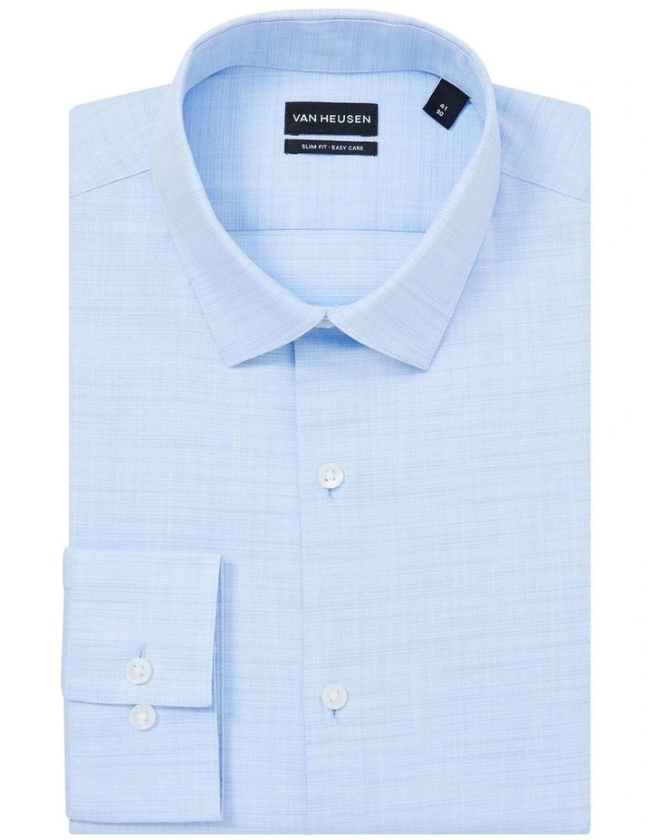 Solid Colour Textured Shirt in Sky image 4