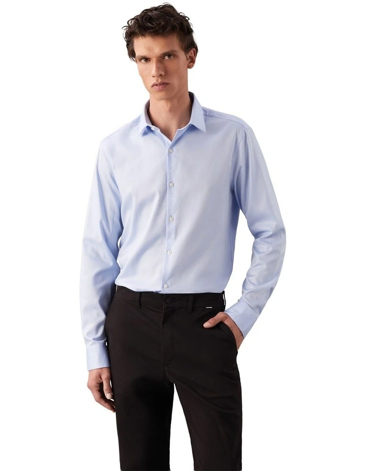 Poplin Stretch Dress Shirt in Blue image 1
