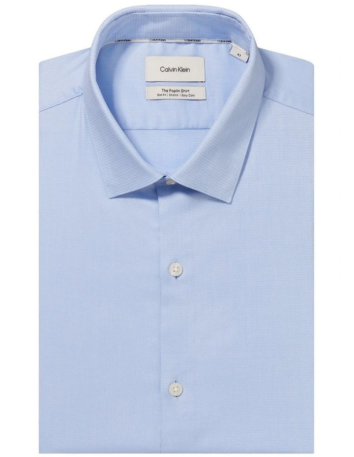 Poplin Stretch Dress Shirt in Blue image 5