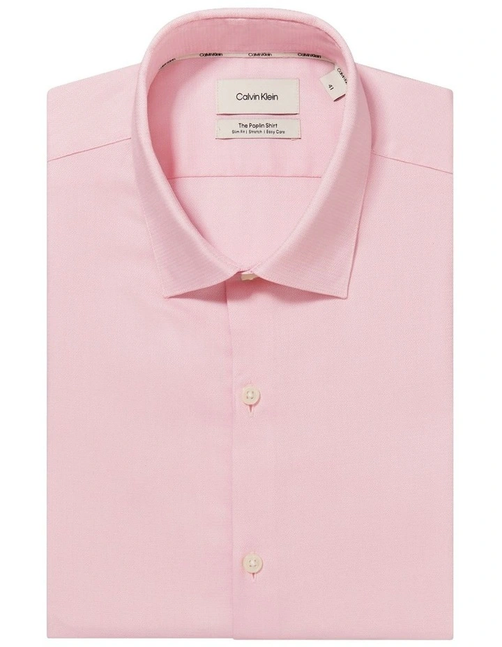 Poplin Stretch Dress Shirt in Pink image 5