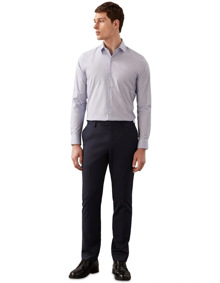 The Poplin Shirt Slim Fit in Stripe Blue image 2