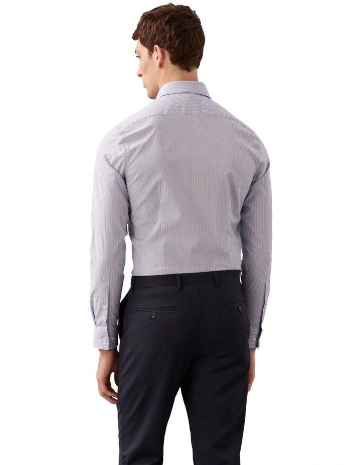 The Poplin Shirt Slim Fit in Stripe Blue image 4