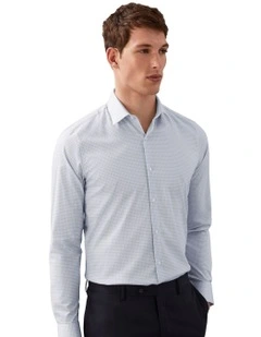 The Poplin Print Slim Fit Shirt in Blue