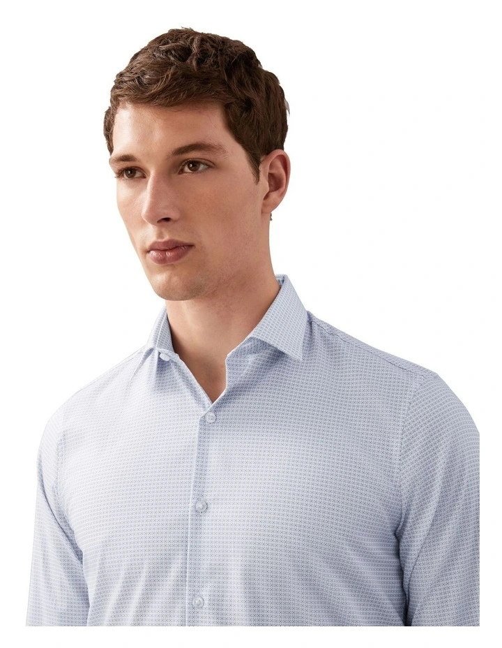 The Poplin Print Slim Fit Shirt in Blue image 3