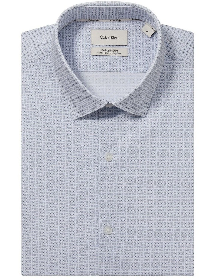The Poplin Print Slim Fit Shirt in Blue image 5