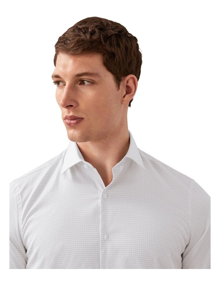 The Poplin Print Slim Fit Shirt in Grey image 3