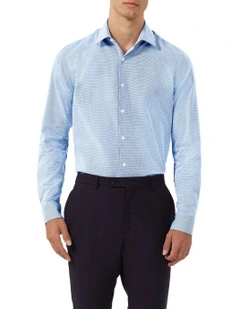 Puppytooth Check Shirt in Navy