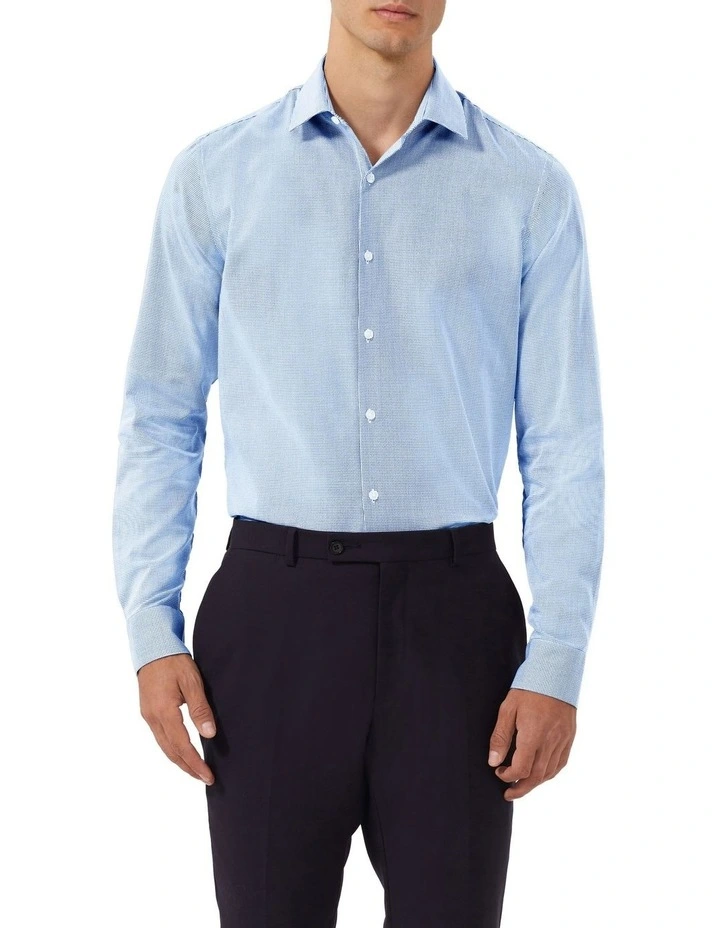 Puppytooth Check Shirt in Navy image 1