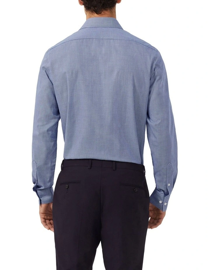 Wrinkle Free Tailored Fit Business Shirt in Navy image 2