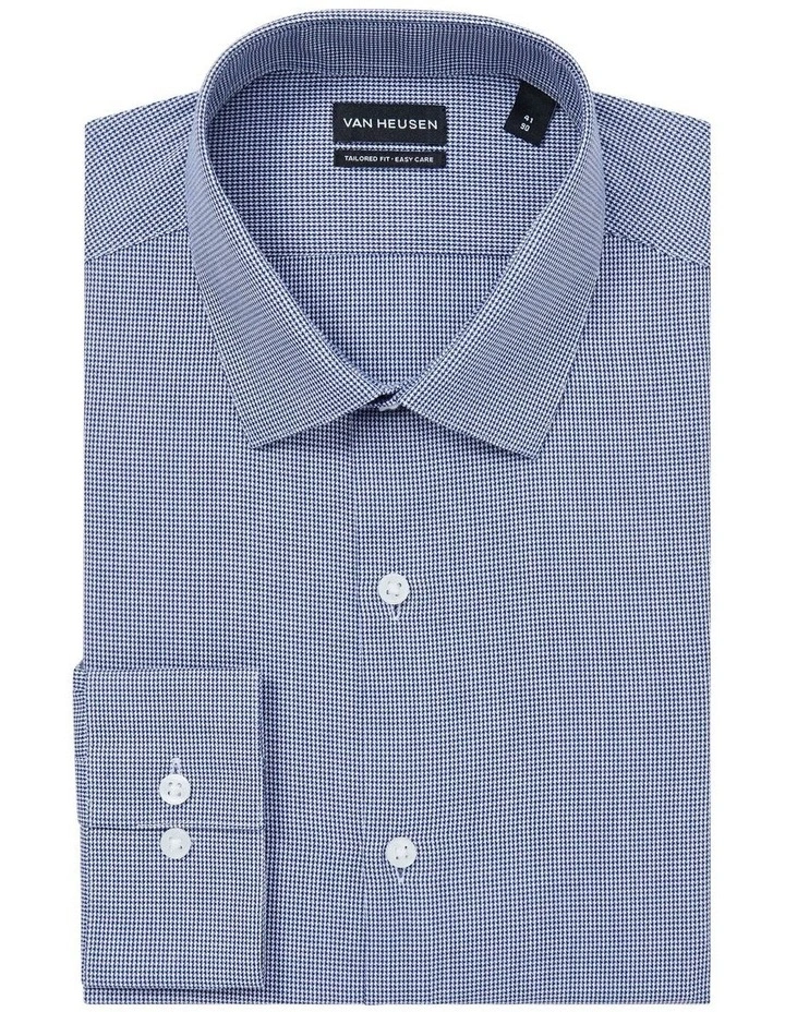 Wrinkle Free Tailored Fit Business Shirt in Navy image 4