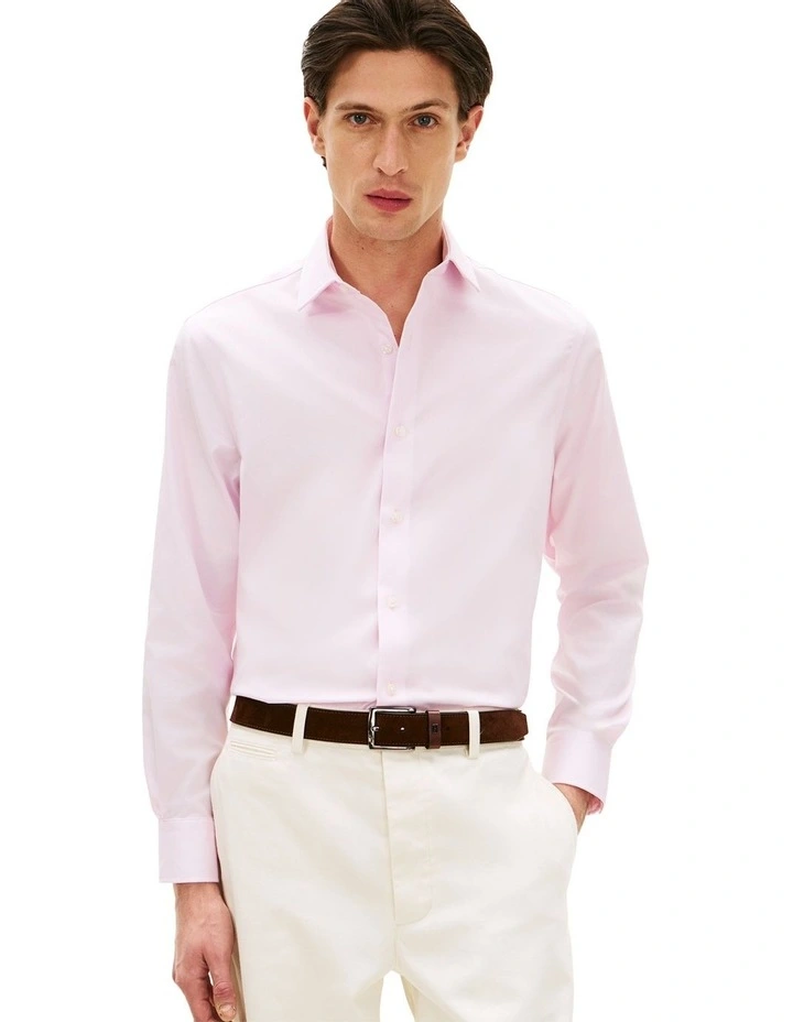 Th Flex Twill Regular Fit Business Shirt in Pink image 1