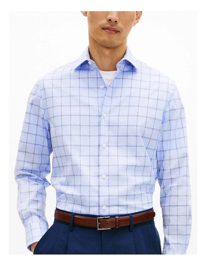 Flex Plaid Regular Fit Business Shirt in Blue image 1
