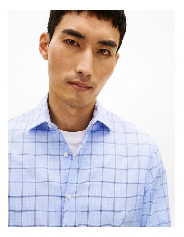 Flex Plaid Regular Fit Business Shirt in Blue image 4