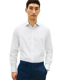 Flex Plaid Regular Fit Business Shirt in Green Multi