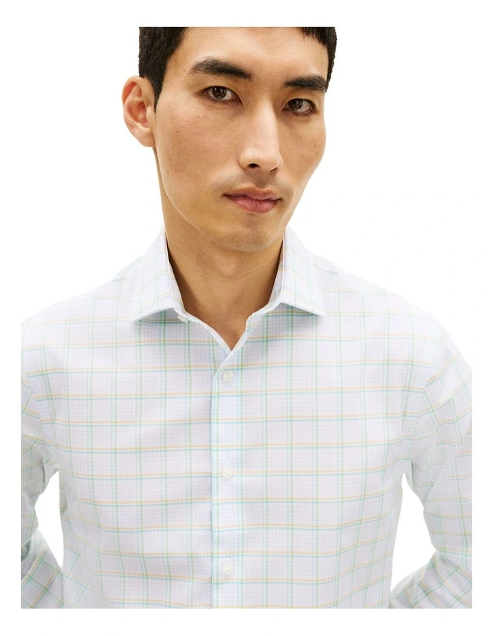 Flex Plaid Regular Fit Business Shirt in Green Multi image 4