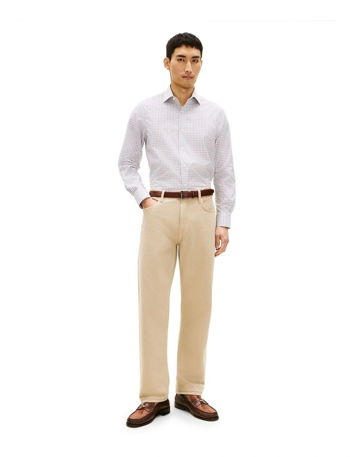 Egyptian Cotton Plaid Regular Fit Business Shirt in Black Multi image 2