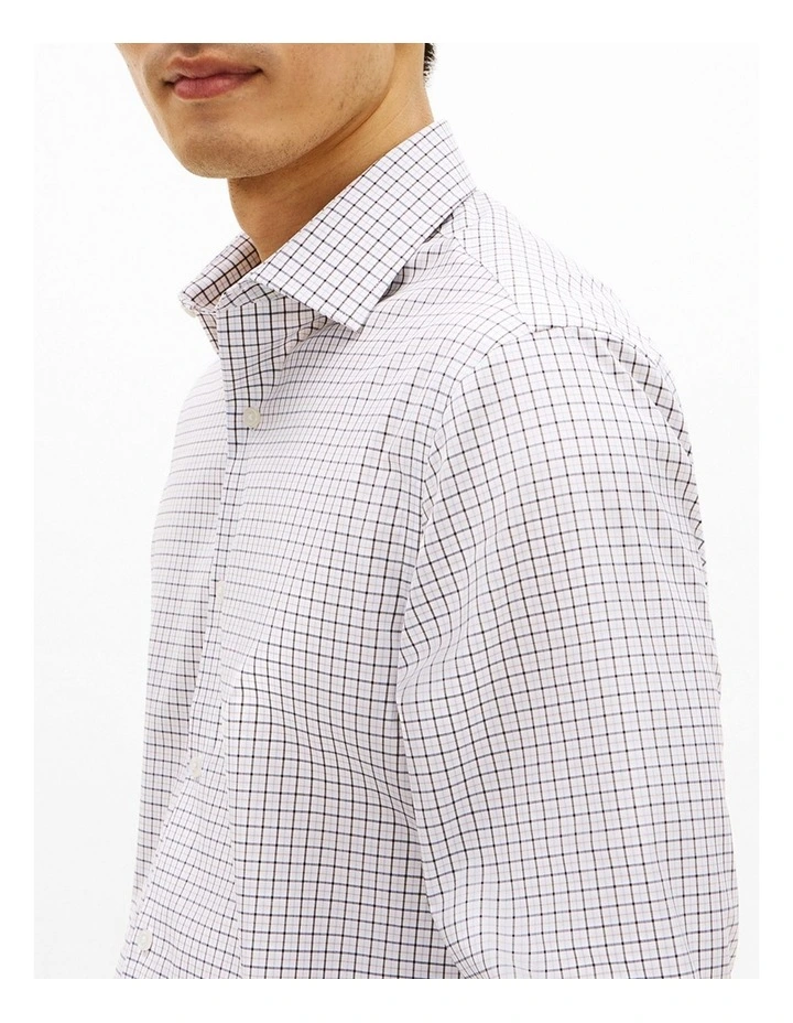 Egyptian Cotton Plaid Regular Fit Business Shirt in Black Multi image 4