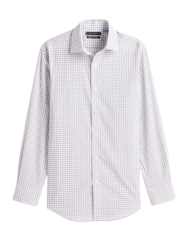 Egyptian Cotton Plaid Regular Fit Business Shirt in Black Multi image 5