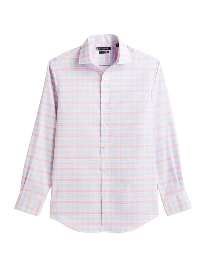 Flex Plaid Regular Fit Business Shirt in Pink Multi image 5
