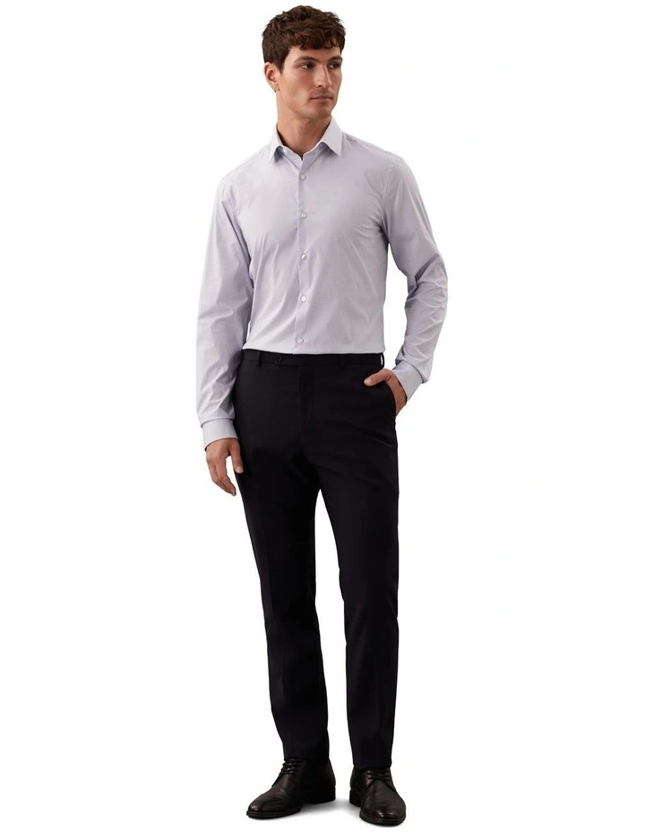 Poplin Dress Shirt in Denim Check image 2