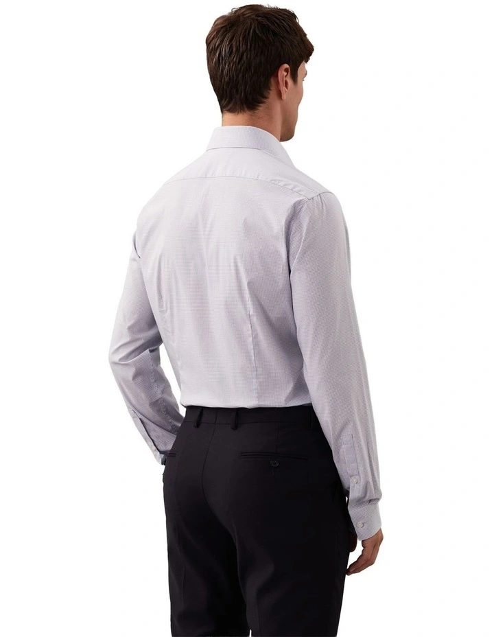 Poplin Dress Shirt in Denim Check image 4