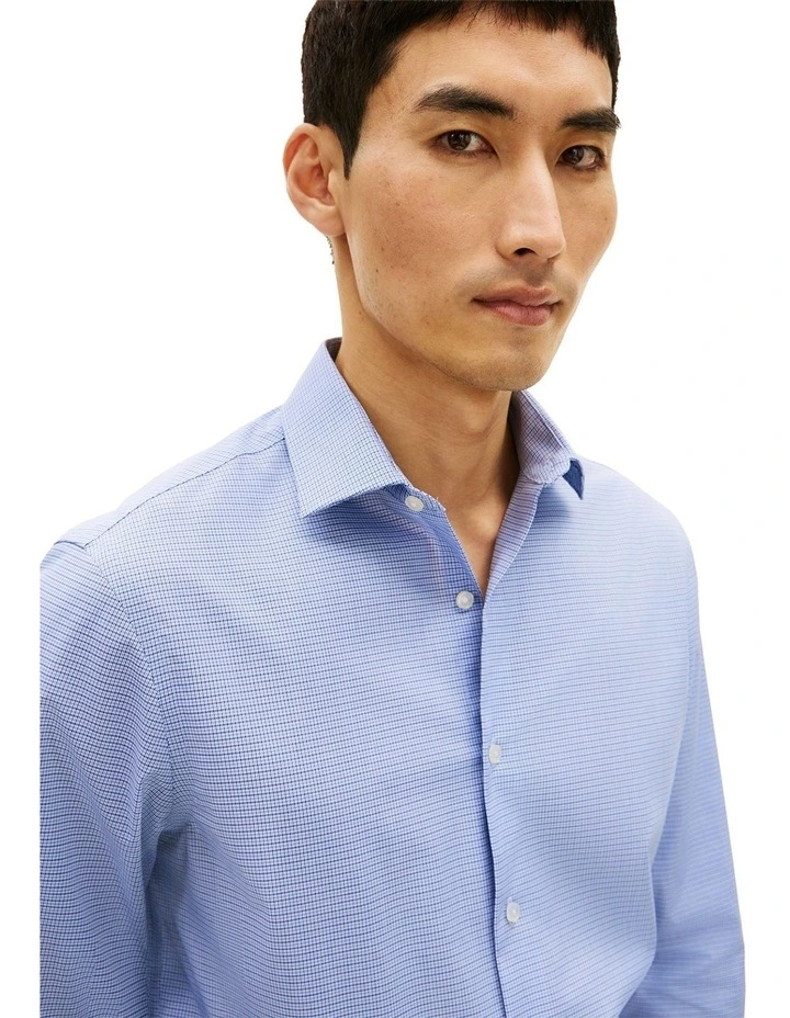 Flex Twill Check Shirt in Blue image 2
