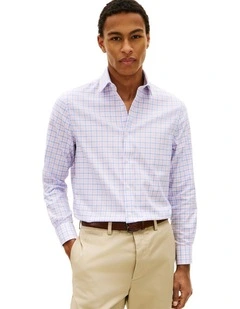 Flex Twill Plaid Shirt in Blue