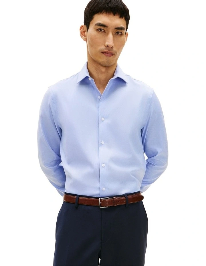 Premium Egyptian Cotton Solid Shirt in Blue image 1