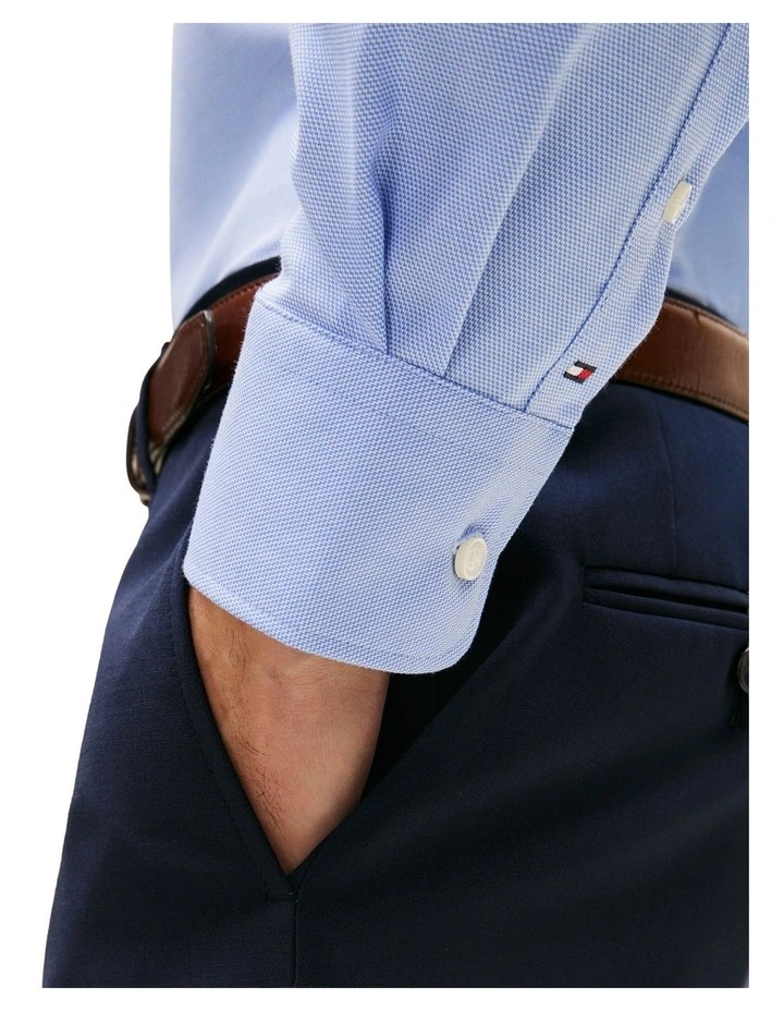 Premium Egyptian Cotton Solid Shirt in Blue image 3