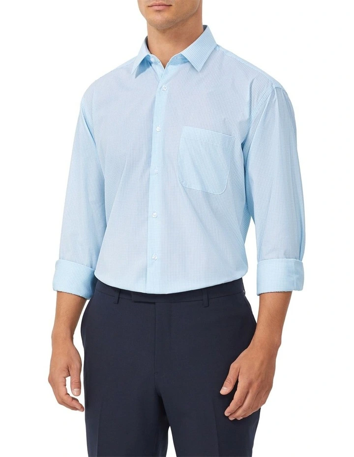 Mini Check Shirt in Mint Blue image 1