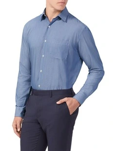 Mini Stripe Shirt in Navy