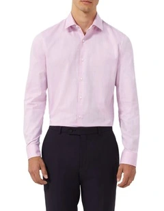 Solid Colour Textured Shirt in Rose