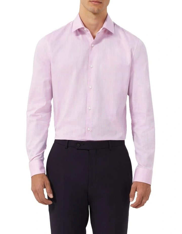 Solid Colour Textured Shirt in Rose image 1