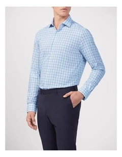 Gingham Check Shirt Tailored Fit in Blue