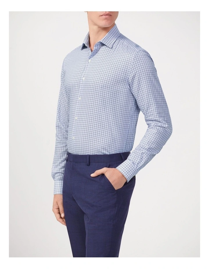 Twill Check Shirt in Midnight image 1