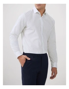 Shirt in White Triangle Dot Print