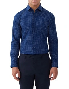 Paisley Print Shirt in Ink Blue