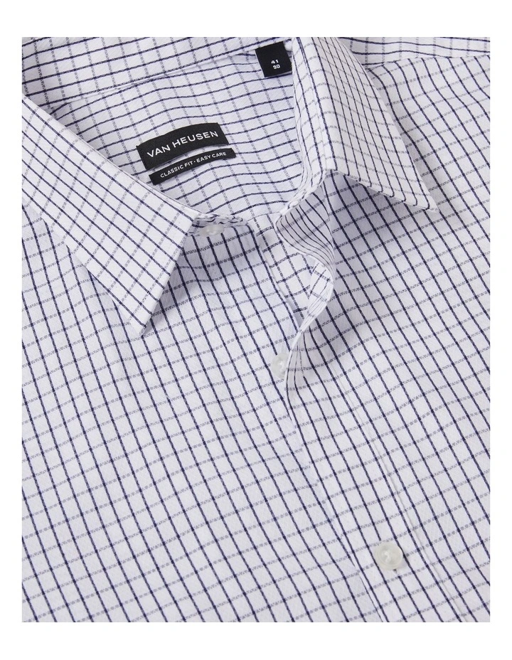 Windowpane Poplin Shirt in Navy image 3