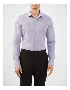 Grid Check Shirt in Burgundy