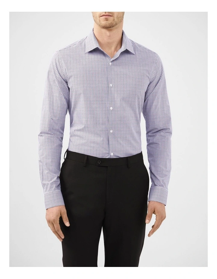 Grid Check Shirt in Burgundy image 1