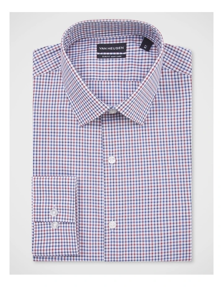 Grid Check Shirt in Burgundy image 3