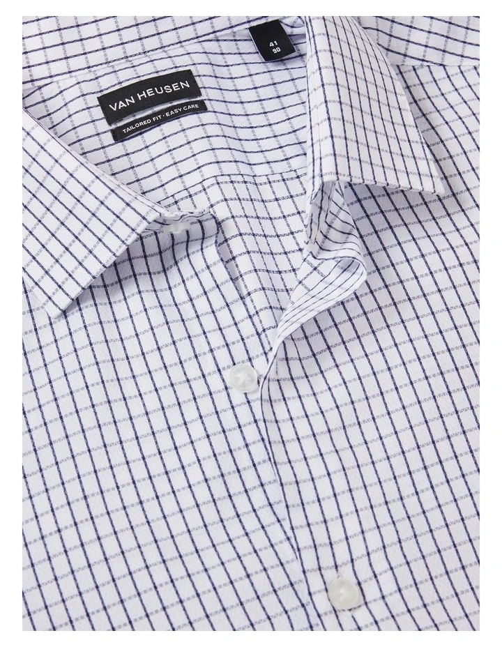 Windowpane Poplin Shirt in Navy image 2