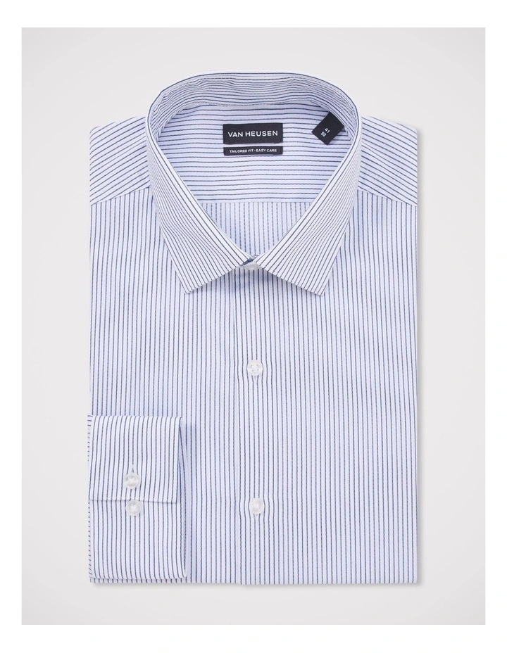 Stripe Poplin Shirt in Navy image 2