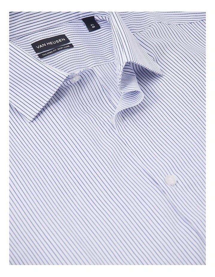 Stripe Poplin Shirt in Navy image 3