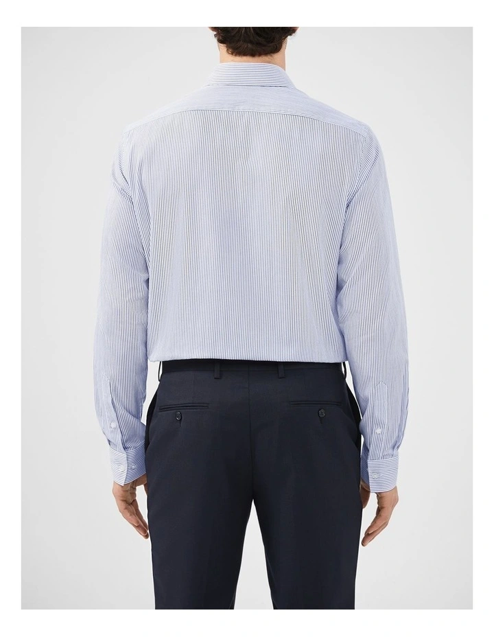 Stripe Poplin Shirt in Navy image 4