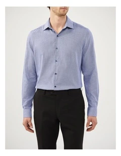 Geometric Flex Shirt in Navy