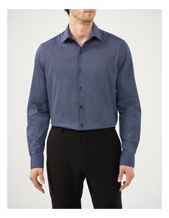 Geometric Flex Shirt in Navy