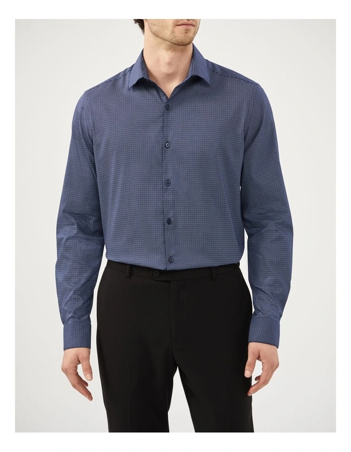 Geometric Flex Shirt in Navy image 1